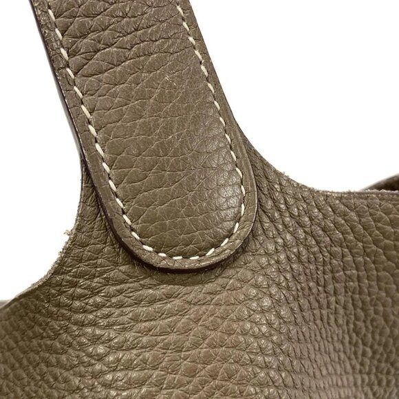Auth HERMES Picotin Lock MM Etoupe Taurillon Clemence Y Handbag - Picture 11 of 16